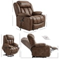 thumbnail image 3 of BALICHUN Large Power Lift Recliner Chair with Massage and Heat for Elderly, Overstuffed Wide Recliners, Breathable Leather with Breathable microporous, USB Ports, 2 Cup Holders (Light Brown), 3 of 11