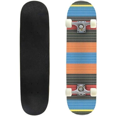 Pixels Dot Squares Block Stripe Mosaic Pattern Texture Background Outdoor Skateboard Longboards 31"x8" Pro Complete Skate Board Cruiser