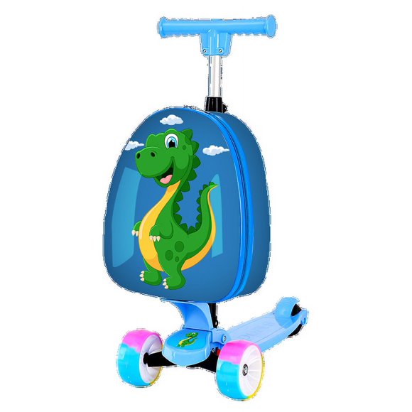 TUCCI Italy Happy Dino 32" Kids Travel Luggage with Scooter