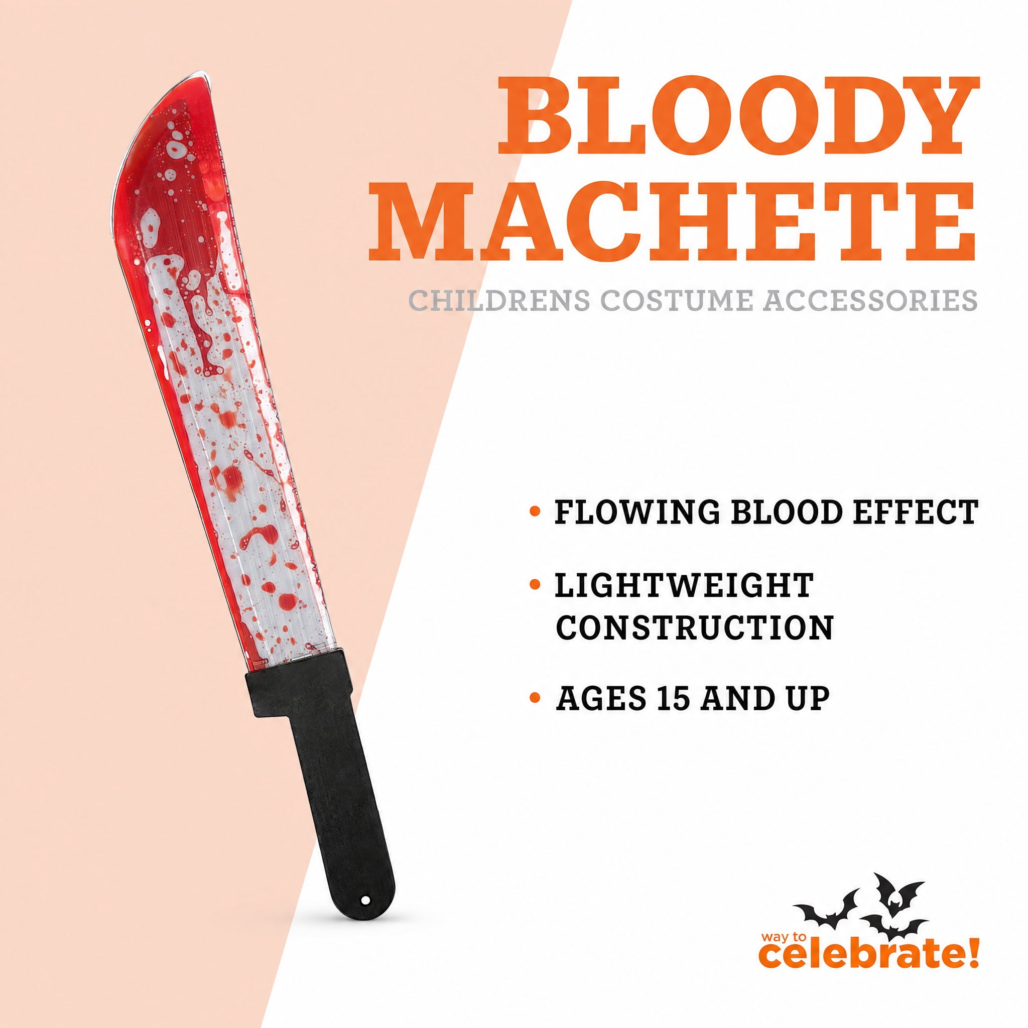 Bloody Machete Costume Accessory for Adults, Multicolor, Halloween by Way To Celebrate