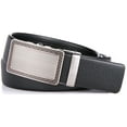 thumbnail image 2 of Marino Mens Leather Belt, Soft Leather Ratchet Dress Belt With Automatic Buckle - Enclosed In An Elegant Gift Box - Pointed Ovaliform Ratchet Belt - Black - Fits waist sizes up to 54", 2 of 6