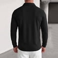 thumbnail image 5 of Aimik Polo Shirts for Men Long Sleeve Waffle Texture Button Up Casual Solid Shirts Fall Winter Soft Warm Collared Tee Basic, 5 of 6