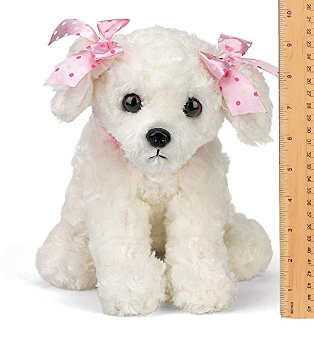 Bearington Sassy Plush Stuffed Animal White Puppy Dog 13”