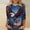 Tops-282Blue, variant on Fourth of July Graphic Tees for Women Drip Print Crew Neck Regular Fit Trendy Tops Patriotic Graphic 3/4 Sleeve Party Wear