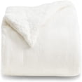 thumbnail image 3 of Fleece Throw Blanket for Couch White - Queen (90" x 90"), 3 of 5