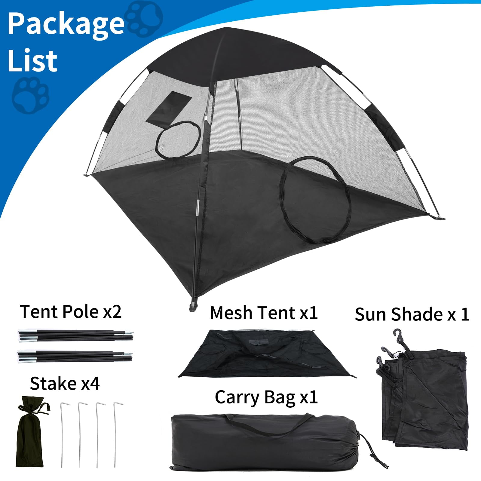 GEERTOP Mesh Cat Tent Outdoor, Cat Enclosure for Outside Indoor, Portable Sunshade Playpen Playhouse for Cats Dogs Puppy Small Animals C49