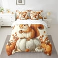 thumbnail image 2 of Manfei Happy Autumn Twin Bedding Sets 7-Piece for Kids, Kawaii Squirrel Animal Bedding Comforter Set, Fall Pumpkin Print Sheet Sets, Super Cozy Room Decor, 2 of 7
