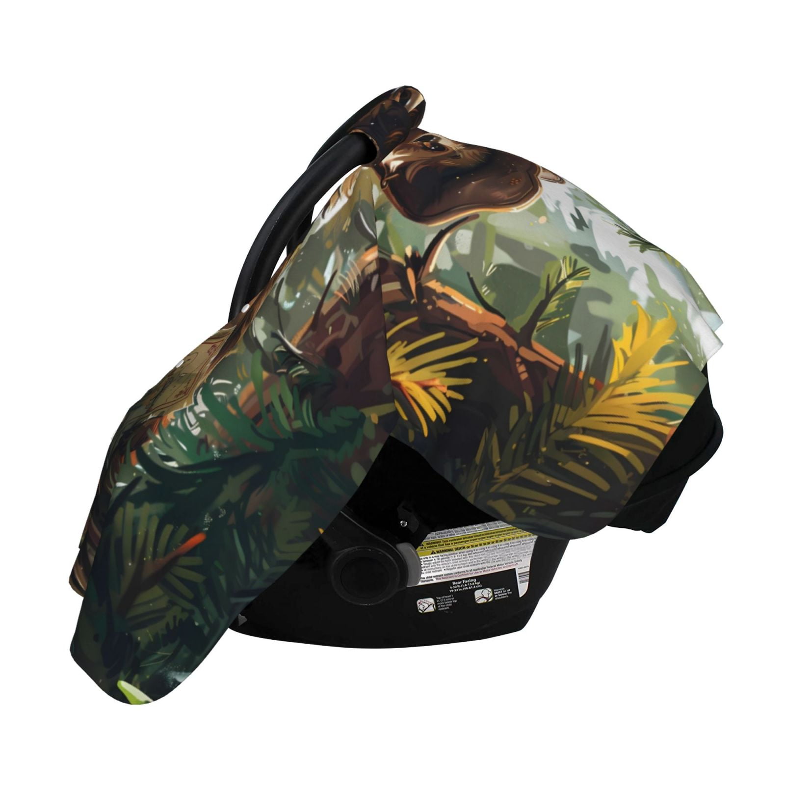Naloa Jungle Hat Bear Baby Car Seat Cover, Breathable Baby Carrier Cover, Multiuse Baby Carrier Cover & Nursing Breastfeeding Cover