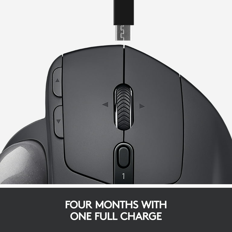 Logitech MX ERGO Wireless Trackball - Optical - Wireless - Bluetooth/Radio Frequency - Graphite - USB - Computer - Trackball, Scroll Wheel - 8 Logitech MX ERGO Wireless Trackball - Optical - Wireless - Bluetooth/Radio Frequency - Graphite - USB - Computer - Trackball, Scroll Wheel - 8