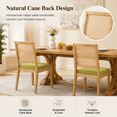thumbnail image 3 of Dining Chairs Set of 2, Modern Farmhouse Kitchen Chairs with Cane Back, LEGAHOME Upholstered Dining Room Chairs, Wood Side Chair for Kitchen Dining Room, Olive Green, 3 of 9