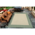 thumbnail image 6 of 7.5' Beige and Green Square Polypropylene Area Throw Rug, 6 of 6