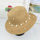 thumbnail image 3 of Sombrero de paja con cuentas para mujer, con protección UV sombrero de paja, para vacaciones, playa, Panamá, 3 of 4