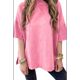 thumbnail image 3 of Camiseta Básica Informal de Verano de Corta con Aberturas Laterales Extragrandes, Color Rosa XL, 3 of 7