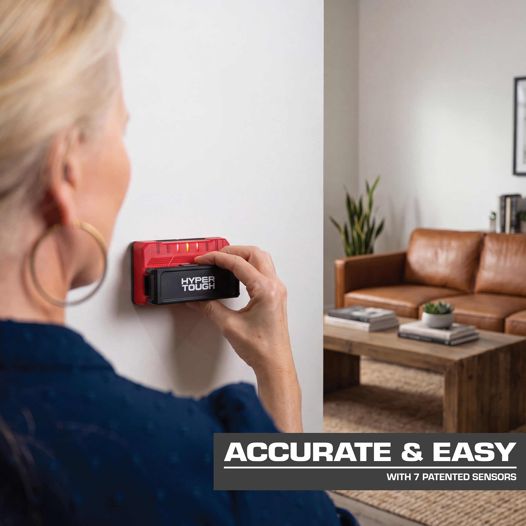 Hyper Tough 7-Sensor Stud Finder Tool, Wood & Metal Stud Detector Wall Scanner