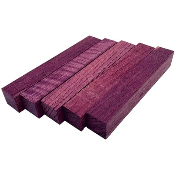 Purpleheart Pen Blanks - 3/4" x 3/4" x 5" (5 Pcs)