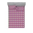 thumbnail image 1 of Geometric Bedding Set with Sheet & Covers, Colorful Ornamental Design with Vibrant Tones Rhombus and Wavy Lines Composition, Printed Bedroom Decor 2 Shams, 4 Sizes, Multicolor, by Ambesonne, 1 of 3