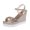 Gold, variant on Penkiiy Fish Mouth Medium Wedge Heel Metal Buckle Women's Sandals Summer Casual Beach Ladies Round Toe Shoes Comfortable and Lightweight for Women Girl