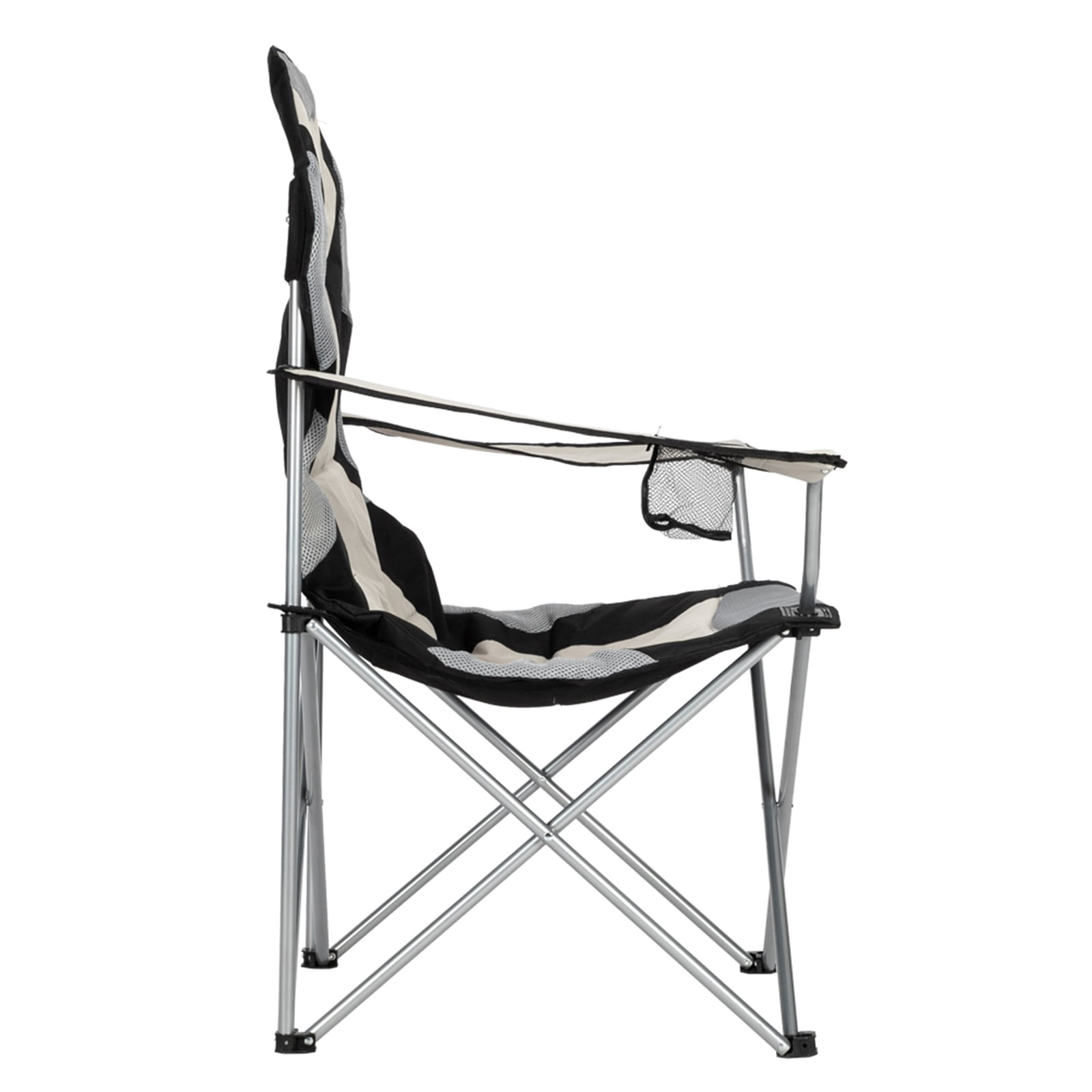 Medium Camping Fishing Chair - Foldable, Durable & Anti-Fouling Black White