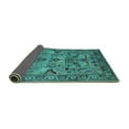 thumbnail image 2 of Ahgly Company Indoor Square Oriental Turquoise Blue Traditional Area Rugs, 4' Square, 2 of 4
