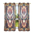 thumbnail image 6 of Yayeee Window Curtains Light Filtering 63"x42" Grommet Panel Pair Home Living Room Decor, Beige Geometric Eagle, 6 of 7