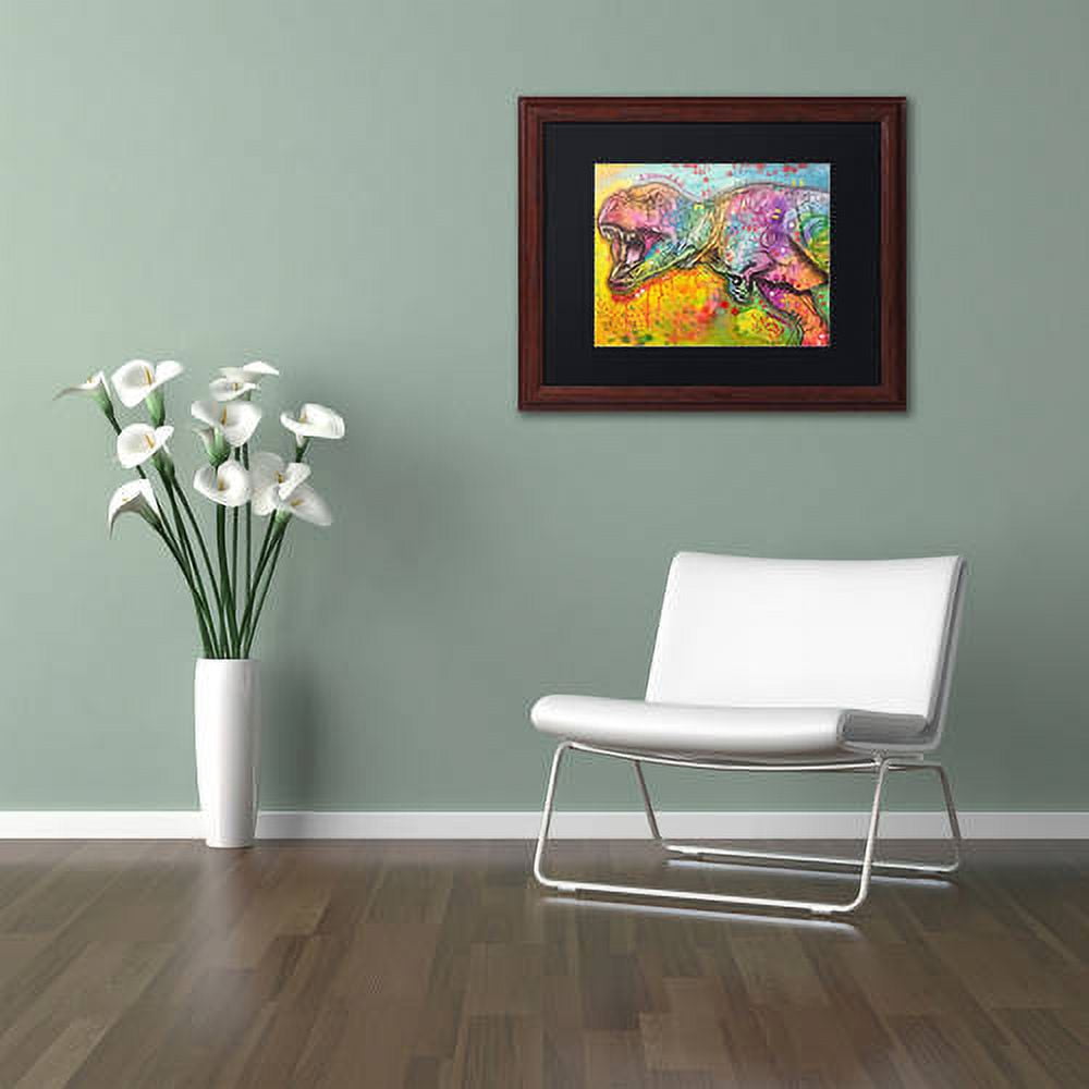 Trademark Fine Art "T Rex 2" Canvas Art by Dean Russo, Black Matte, Wood Frame
