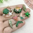 thumbnail image 5 of U8MO 10X Green Ocean Mermaid Shell Conch Starfish Charms Pendants for Jewelry Making-10pcs starfish 13x15mm, 5 of 6