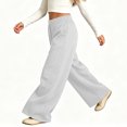 thumbnail image 4 of Lmnyox Kid's Sweatpants Wide Leg Baggy Solid Color High Waist Sports Pants Fleece Lined Joggers with Pockets, 4 of 9