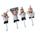 thumbnail image 3 of 4 Pcs Hook Resin Cartoon Chief Stainless Steel Hanging Rack Wall Mounted Adhesive Door Accessories Kitchen Bathroom Hanger, 3 of 9