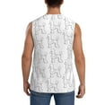 thumbnail image 4 of Lsque Poodle Dog Print Men's Cotton Blend Sleeveless Muscle Shirts (S-3XL)- Moisture Wicking, Odor Protection, UPF 30+,XX-Large, 4 of 8