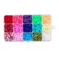 thumbnail image 2 of KLKCMS Perles Rondes en Argile Couleur Mixte Perles Disque en Vrac Bricolage Bijoux Boucle d'Oreille 15 Cases, 2 of 9