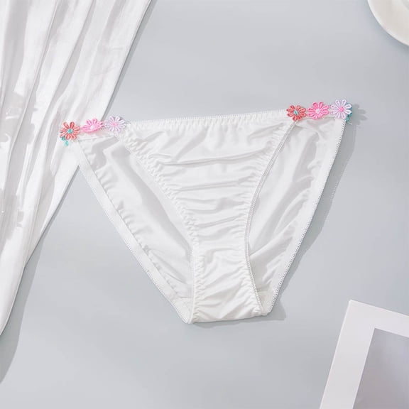 Byworldtasic Satin Briefs for Women Lace Cheeky Classic Underwear Lightweight Smooth Briefs