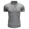 thumbnail image 4 of SWSMCLT Men's Polo Shirts Short Sleeve Golf Regular Fit Lightweight Sports Tops with Collar Casual Workout Tactical Shirt Athletic Tennis Fishing V Neck Stretch Grey Small, 4 of 4