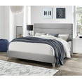 thumbnail image 1 of Grey Fabric Bed w Horizontal Deep Tufted Panel Headboard - King, 1 of 1