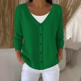 thumbnail image 2 of Button Down Cardigan Sweaters for Women Long Sleeve Loose Basic Solid Versatile Knitted Outerwear, 2 of 4