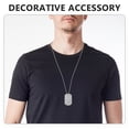 thumbnail image 3 of OULII 1Set Unique Silver Dog Tag Necklace for Men Suitable for Cosplay and Roleplaying, 3 of 8