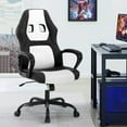 thumbnail image 1 of PC Gaming Chair Ergonomic Computer High-Back Racing with Lumbar Support Armrest Adjustable PU Leather Swivel Rolling Executive Office Desk for Home Adults, White, 1 of 8