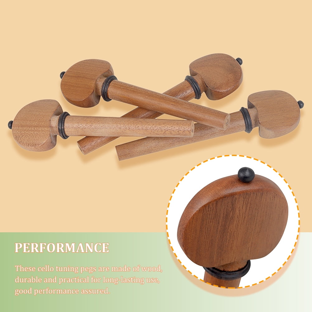 Soimiss Cello Tuning Pegs Wooden Coffee for Cello Durable and Practical
