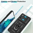 thumbnail image 2 of Samsung Galaxy S20 FE Case(4G/5G),Galaxy S20 Fan Edition/S20 Lite with HD Screen Protector with Slide Camera Cover, 360° Rotation Ring Kickstand [Military Grade] Case for Samsung S20 FE Black, 2 of 7