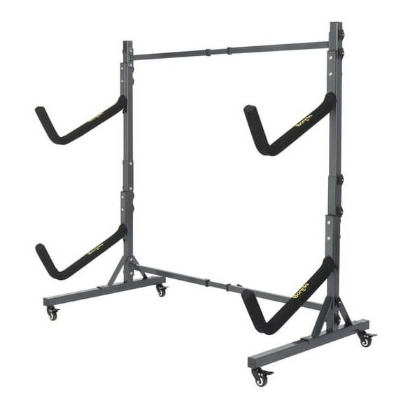 Bonnlo Kayak Stand Freestanding, Storage Rack for Two-Kayak, Canoe, Boat, Paddle Board, SUP, Surfboard for Indoor Outdoor Garage, Shed, Dock with Lockable Wheels Heavy Duty Holder