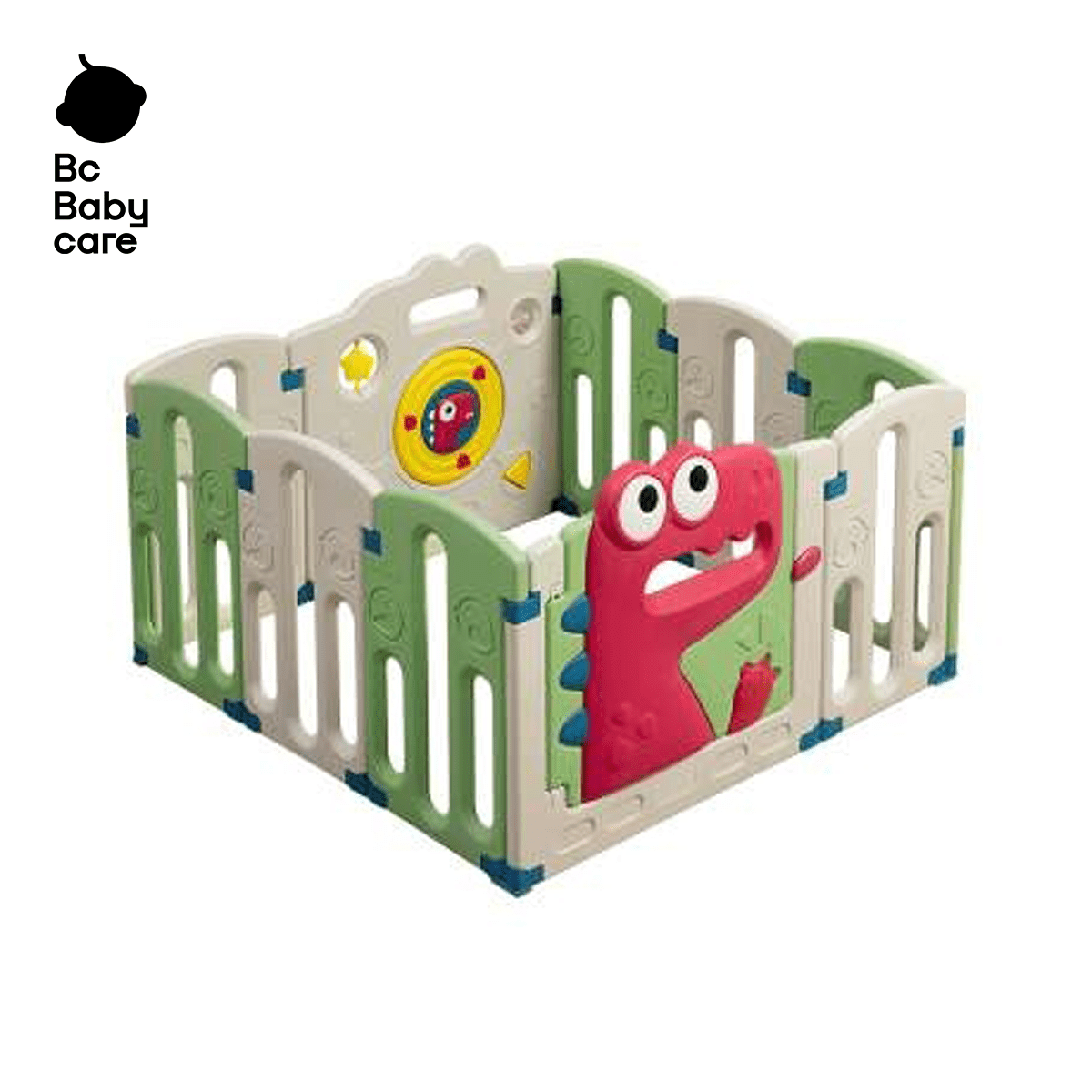 Bc Babycare Baby Dino Barron Enclosure, Foldable Playard for Babies and Toddlers, Portable, Indoor or Outdoor (14 panels)