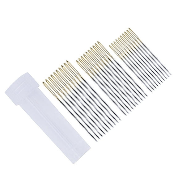 Worgeous Steel Yarn Needles Black Carbon Steel 30Pcs 1.6x0.8x0.4In