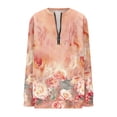 thumbnail image 4 of YUGYXL Women's V-Neck Loose Fit Long Sleeve Tops Plus Size Floral Printed Half-Zip Sweatshirt Spring Fashion Cozy Shirts E Multicolor Sweatshirt XXL, 4 of 5