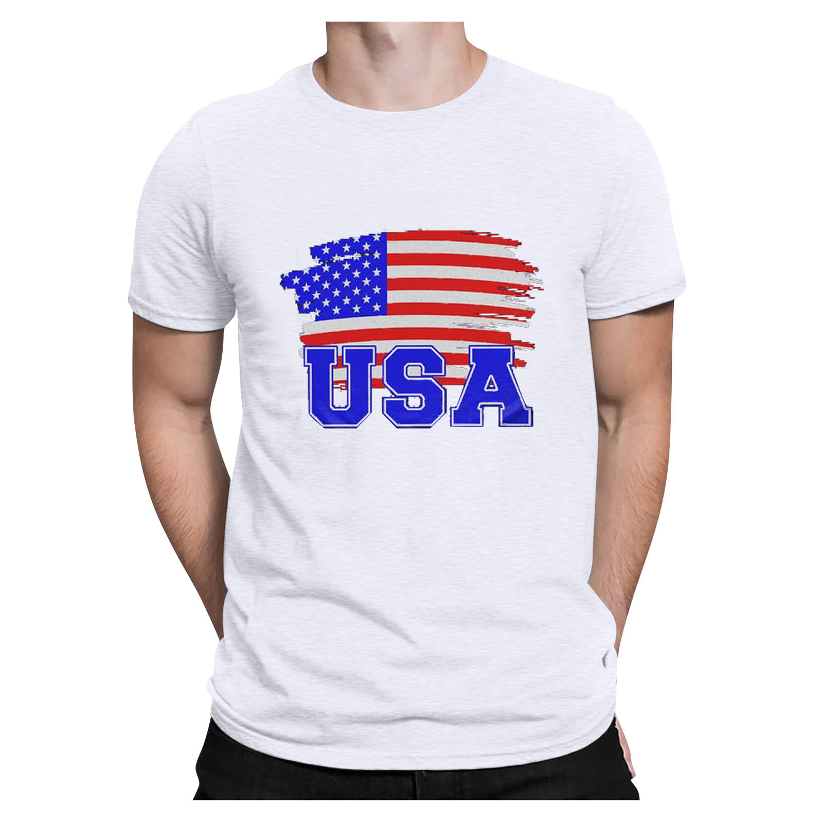 Nuewofally Mens Long Sleeve Hoodies Independence Day 3D Flag Printed Sweatershirt Casual Vertical Stripes Top 