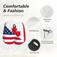 thumbnail image 4 of Balery USA Canada Flag Pattern Women's Running Shorts with Liner 2 Pockets Elastic Workout Athletic Gym Yoga Shorts-X-Large, 4 of 7