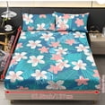 thumbnail image 4 of Xoenoiee Tropical Plumeria Flower Palm Leaves Pattern Bed Sheet Set 3 Pieces Soft Microfiber Bedding Sheet Set, Deep Pocket, Stain, Fade & Wrinkle Resistant for Bedroom Decor, Queen Size, 4 of 7