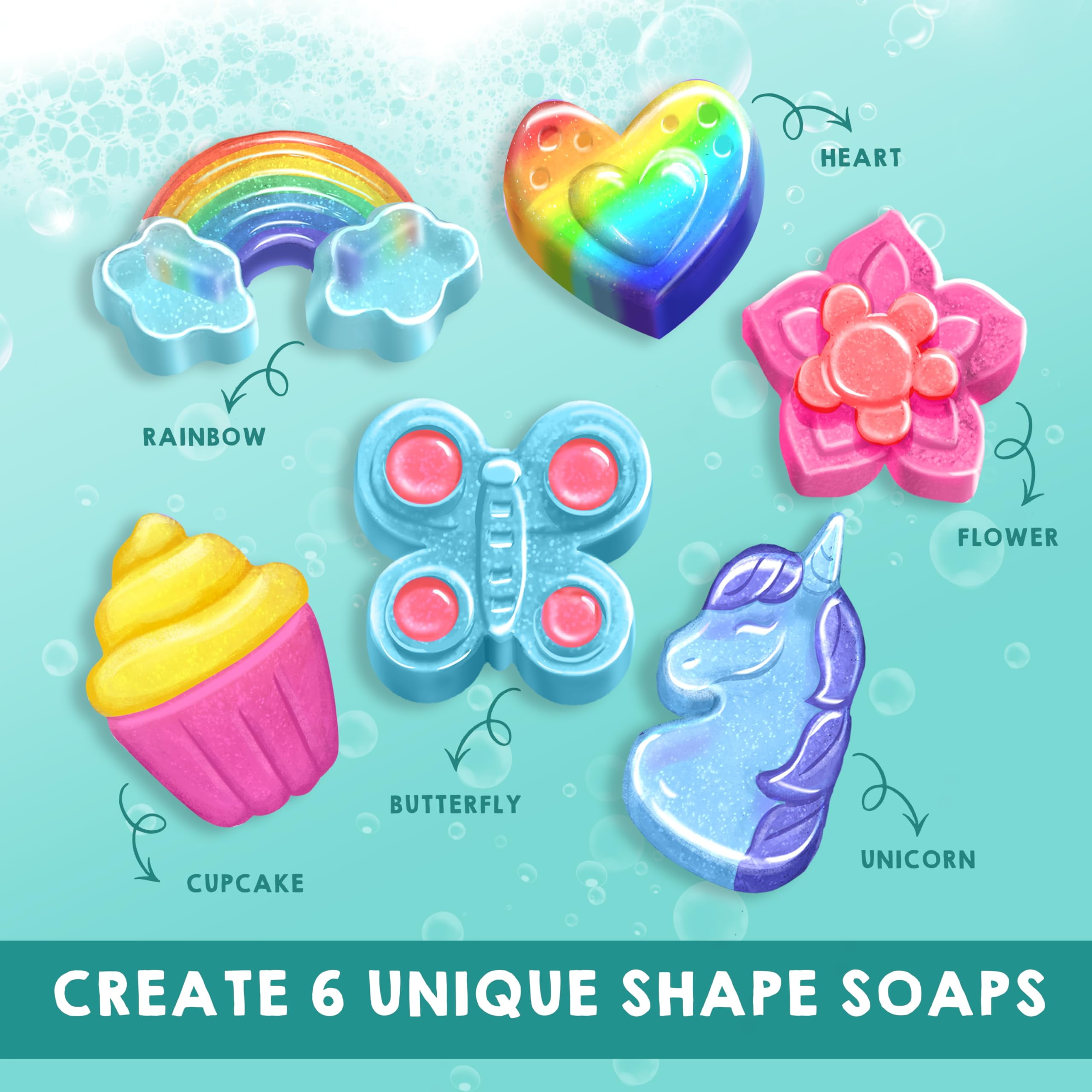 Joyin Soap Making Kit for Kids, 6 Shape Soap Molds DIY Crafts for Kids Ages 8-12, Creative  Gift for Girls Birthday Christmas
