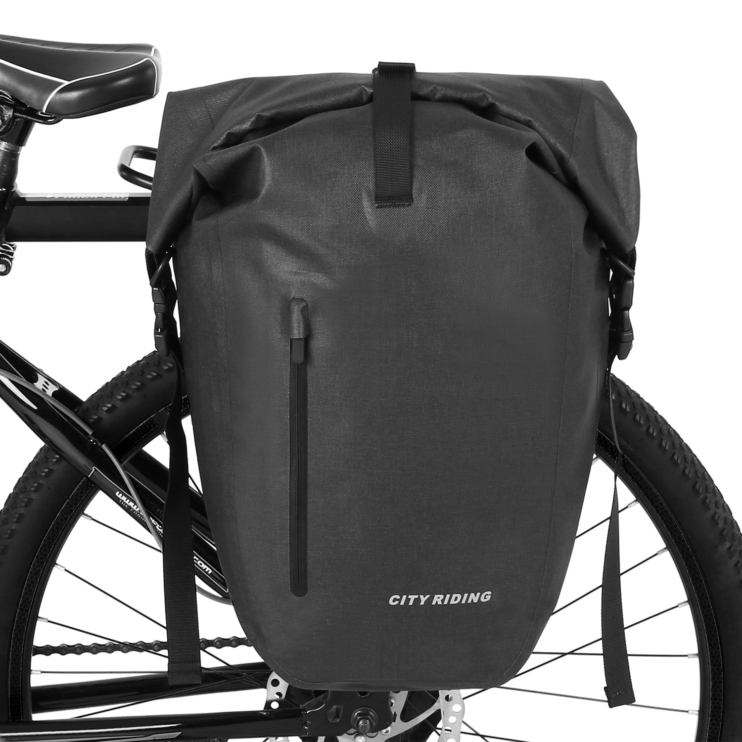 Bike Rack Bag Waterproof Rear Pack Trunk Pannier Black Bicycle Commuter School 