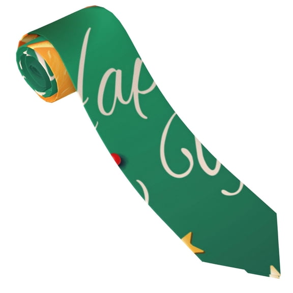 Yiaed Merry Christmas 2025 Print Men's Ties Silk Business Necktie for Husband Father Valentine's day Father's Day Gift