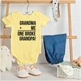 thumbnail image 3 of Grandma Plus Me Is One Broke Grandpa Romper Boys or Girls Infant Baby Brisco Brands 12M, 3 of 6