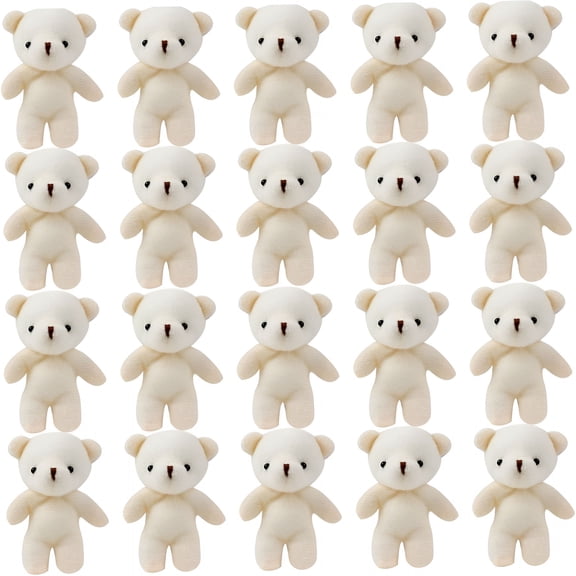 CYFW 20PCS 4.3 Inch Mini Teddy Bear Plush Small Stuffed Animal for Keychain & Party Decor